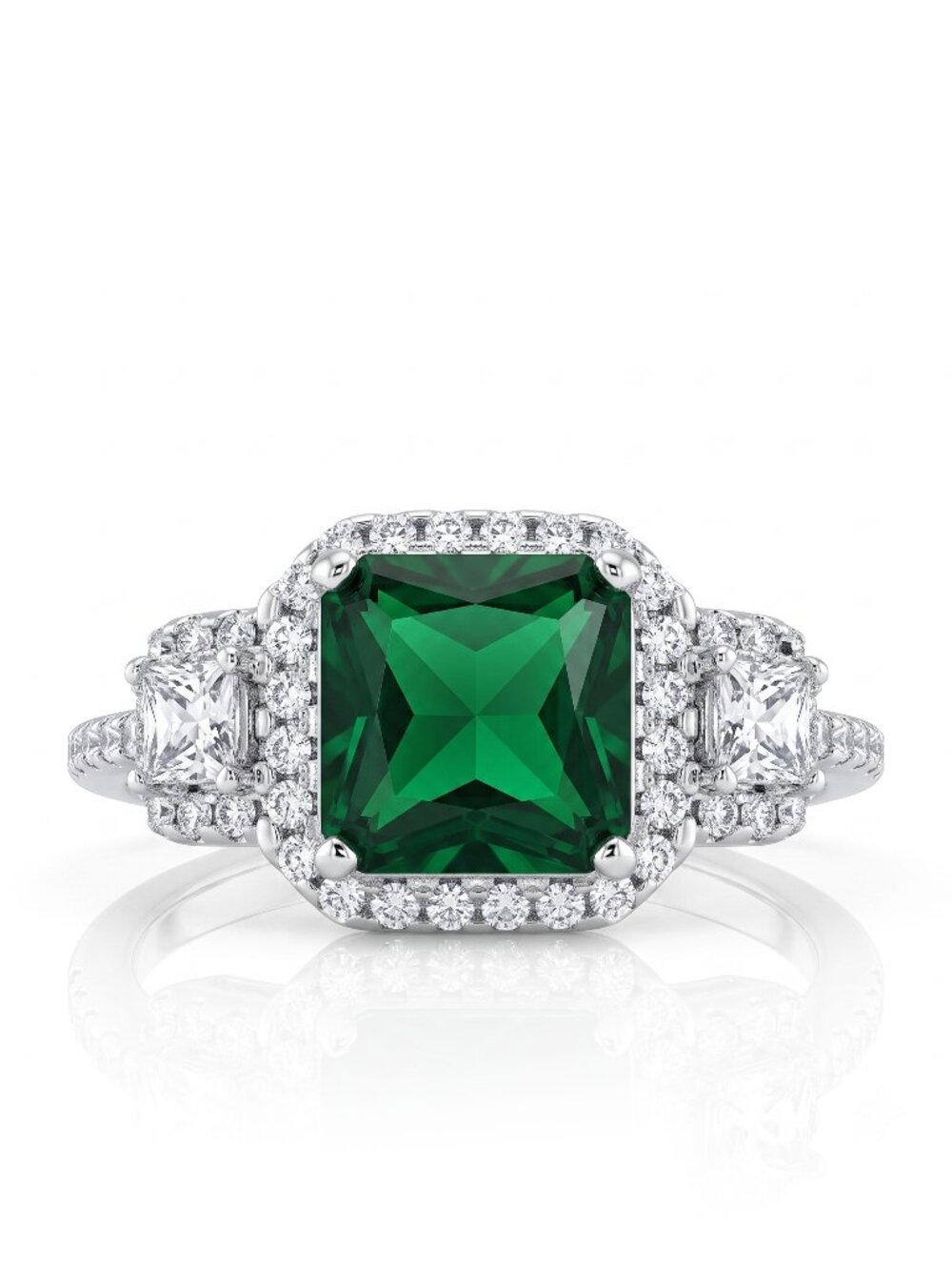 Emerald Green Gemstone Ring, real 925 Sterling Silver Charmed Aroma Size 7 BP